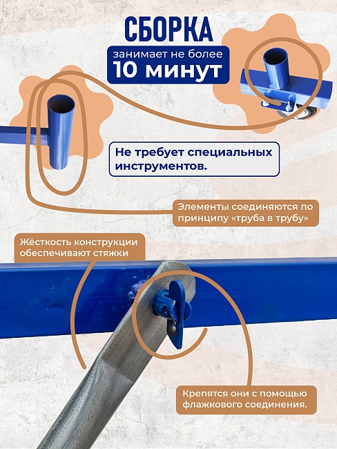 Вышка-тура ВСП Пром 0.7х1.6, 6.4 м фото 6