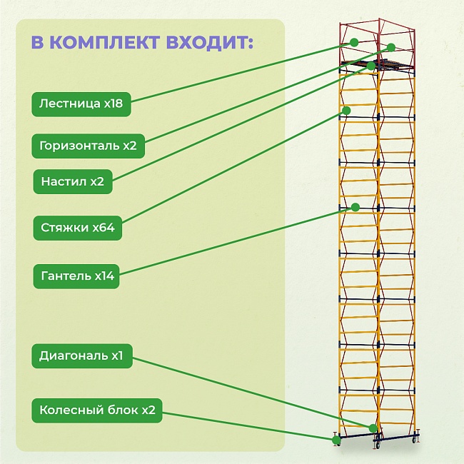 Вышка-тура Промышленник ВСП 1.2х2.0, 11.2 м ver. 2.0 фото 3