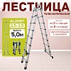 Лестница телескопическая двухсторонняя с шарниром DTLH 2,5+2,5