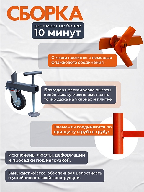 Вышка-тура TeaM ВСП 2.0х2.0, 8.8 м фото 5