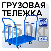 Купить Платформенная тележка Промышленник 1200х600 ПД-6.12 160 мм с двумя ручками