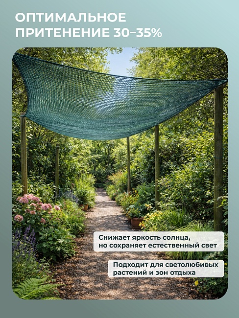Сетка фасадная затеняющая Промышленник зеленая 30-35% 6х50 м фото 2