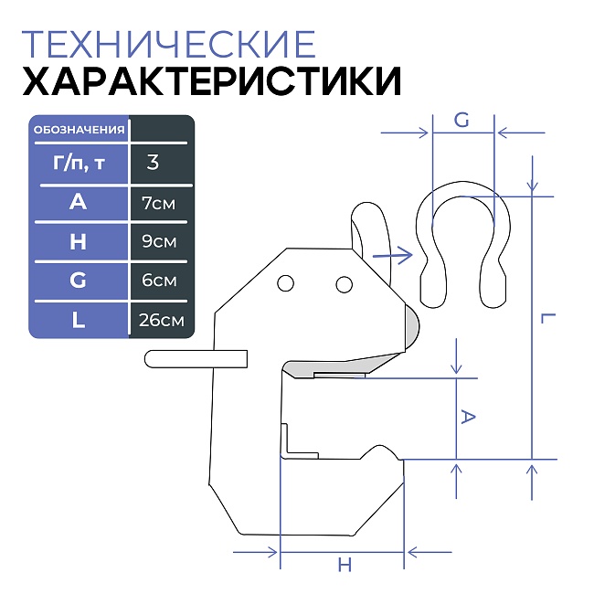 Захват монтажный Промышленник широкий 3 т упаковка 2 шт. фото 2