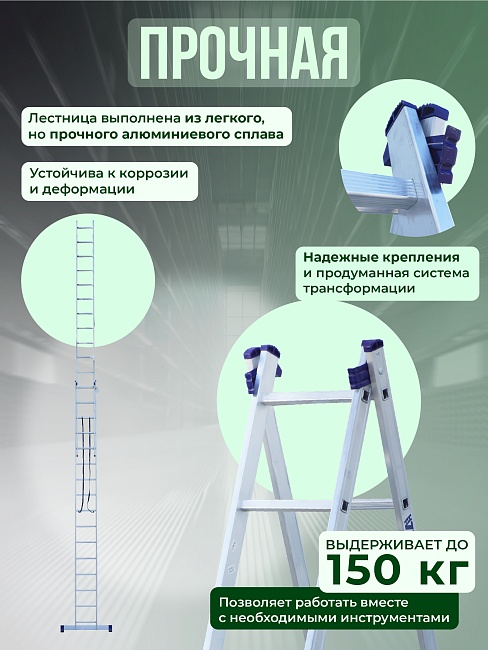 Лестница двухсекционная Alumet Ал 6215 фото 3